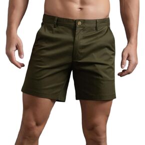 Mens Chino Shorts 6 Inch Inseam Flat Front Casual Stretch Golf Short Slim fit