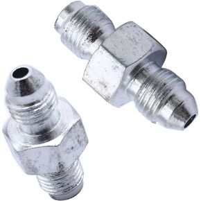 2 pcs/set SHLPDFM Brake Fitting Adapter 3AN Male To 3/8-24 Male SAE Inverted Flare Adapter Fitting Fits for 3/16" Brake Line