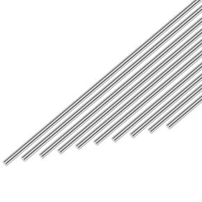304 Stainless Steel Round Rod 5mm x 350mm, 10pcs Metal Solid Shaft Rods Lathe Bar Stock for Industry, Metal Working Hobbies and DIY Craft