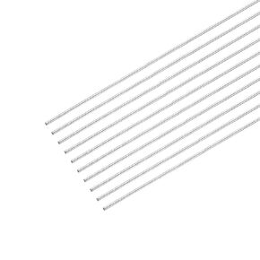 MECCANIXITY 304 Stainless Steel Round Rods, 0.8mm x 200mm Solid Shaft Rods for DIY Craft Model Car Helicopter Airplane, Pack of 10