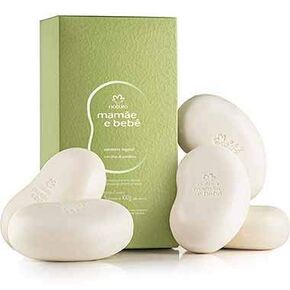 Linha Mamae e Bebe - Sabonete em Barra Vegetal 5 x 100 Gr - (Natura - Mom & Baby Collection)