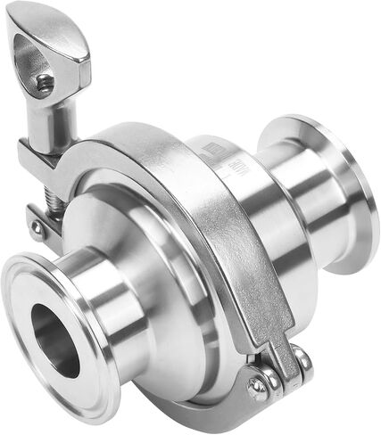 DERNORD Sanitary Check Valve - One Way Flow - 1.5" Tri Clamp Style, Stainless Steel 304, FKM Gasket (1 Inch Tube OD) in Kuwait