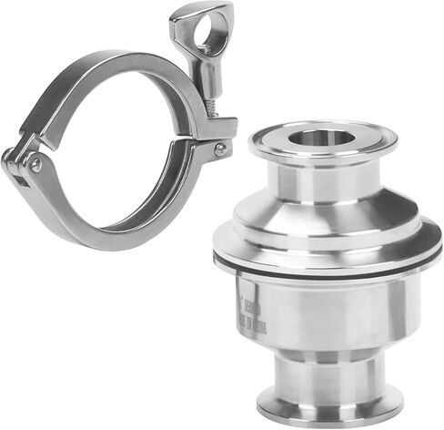 DERNORD Sanitary Check Valve - One Way Flow - 1.5" Tri Clamp Style, Stainless Steel 304, FKM Gasket (1 Inch Tube OD) in Kuwait