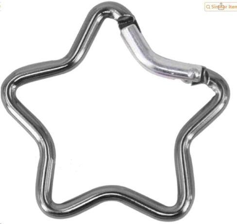 2Pcs Silver Star-Shaped Heavy Duty Locking Hook for Camping Fishing Hiking Traveling Aluminum Alloy Carabiner Clip Star Shape Climbing Buckle Non Slip Rubber Pad, Outdoor Recreation in Saudi Arabia