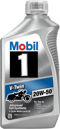 Mobil 1 96936 20W-50 V-Twin Synthetic Motocycle Motor Oil - 1 Quart (Pack of 6) in Saudi Arabia