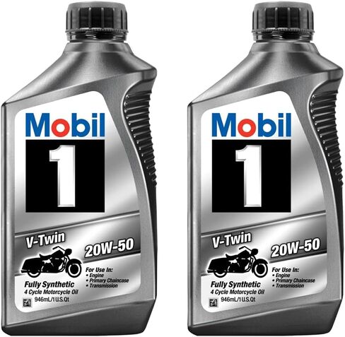 Mobil 1 96936 20W-50 V-Twin Synthetic Motocycle Motor Oil - 1 Quart (Pack of 6) in Saudi Arabia