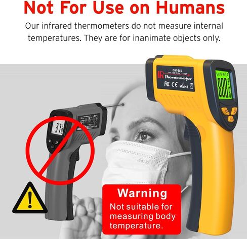 Infrared Laser Thermometer, Digital Infrared Laser Thermometer Gun with Adjustable Emissivity, IR Thermometer Temperature Gun for Cooking, Pizza Oven & Engine, -58℉～1022℉(-50℃～550℃) in Saudi Arabia