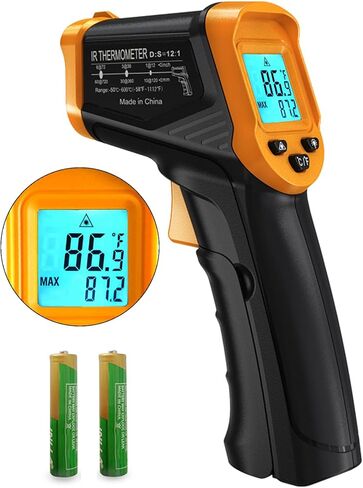 Infrared Thermometer Gun Digital Laser Temperature Gun -58℉ to 1112℉(-50℃ to 600℃) Adjustable Emissivity IR Temp Gun for Cooking,BBQ,Food,Pizza,Meat,Grill,Griddle,Oven,Engine(not for Humans) in Kuwait