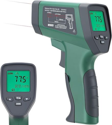 مسدس حرارة بالأشعة تحت الحمراء من INKBIRDPLUS للطهي، مسدس ميزان حرارة ليزر رقمي لفرن البيتزا والزواحف مع إضاءة خلفية، -58 درجة فهرنهايت ~ 1382 درجة فهرنهايت (INK-IFT03) in Kuwait