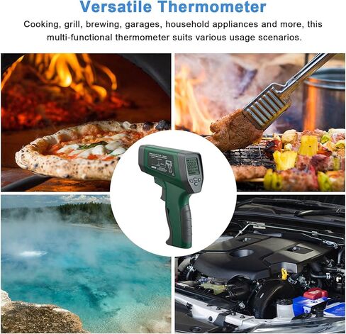 مسدس حرارة بالأشعة تحت الحمراء من INKBIRDPLUS للطهي، مسدس ميزان حرارة ليزر رقمي لفرن البيتزا والزواحف مع إضاءة خلفية، -58 درجة فهرنهايت ~ 1382 درجة فهرنهايت (INK-IFT03) in Kuwait