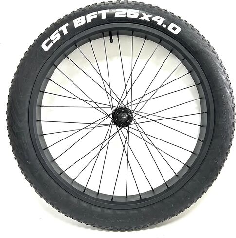 Front Wheel Fat Bike 26''x4.0 Tyre Bearing Hub Spokes Black Alloy Aluminum Snow Bicycle fatbike Sandbike Rim Wheel 26 Bolt On in Saudi Arabia