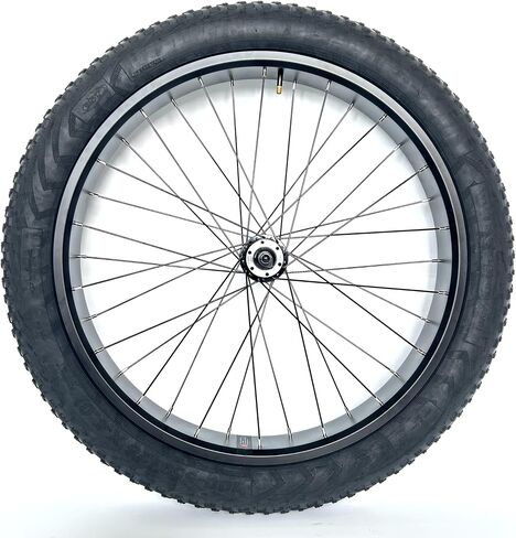 Front Wheel Fat Bike 26''x4.0 Tyre Bearing Hub Spokes Black Alloy Aluminum Snow Bicycle fatbike Sandbike Rim Wheel 26 Bolt On in Saudi Arabia