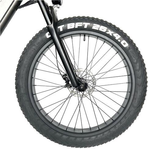 Front Wheel Fat Bike 26''x4.0 Tyre Bearing Hub Spokes Black Alloy Aluminum Snow Bicycle fatbike Sandbike Rim Wheel 26 Bolt On in Saudi Arabia