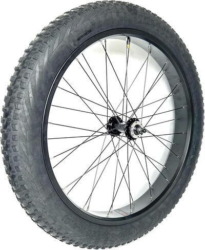 Front Wheel Fat Bike 26''x4.0 Tyre Bearing Hub Spokes Black Alloy Aluminum Snow Bicycle fatbike Sandbike Rim Wheel 26 Bolt On in Saudi Arabia
