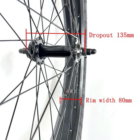 Front Wheel Fat Bike 26''x4.0 Tyre Bearing Hub Spokes Black Alloy Aluminum Snow Bicycle fatbike Sandbike Rim Wheel 26 Bolt On in Saudi Arabia