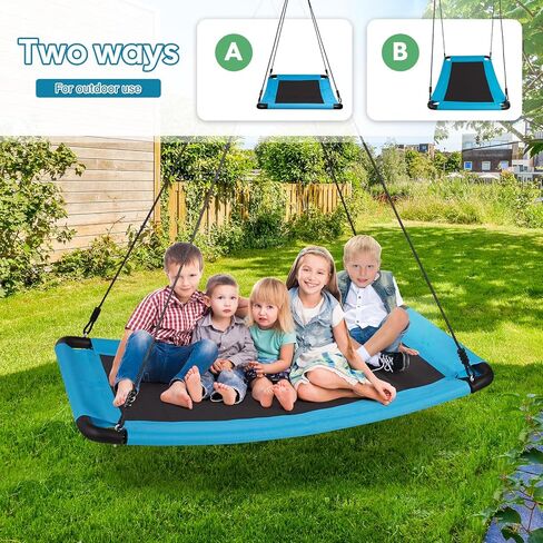 700lb Giant 60" Saucer Tree Swing Flying for Kids and Adults, Anti-Fade Tree Swing Set with 2pcs Hanging Straps and Adjustable Ropes, Outdoor Indoor Swings in Kuwait