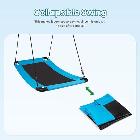 700lb Giant 60" Saucer Tree Swing Flying for Kids and Adults, Anti-Fade Tree Swing Set with 2pcs Hanging Straps and Adjustable Ropes, Outdoor Indoor Swings in Kuwait