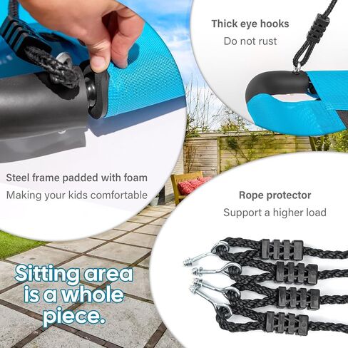 700lb Giant 60" Saucer Tree Swing Flying for Kids and Adults, Anti-Fade Tree Swing Set with 2pcs Hanging Straps and Adjustable Ropes, Outdoor Indoor Swings in Kuwait