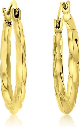14K الذهب الأصفر 2x19mm مصقول محكم تصميم جولة هوب خفيفة الوزن in Kuwait