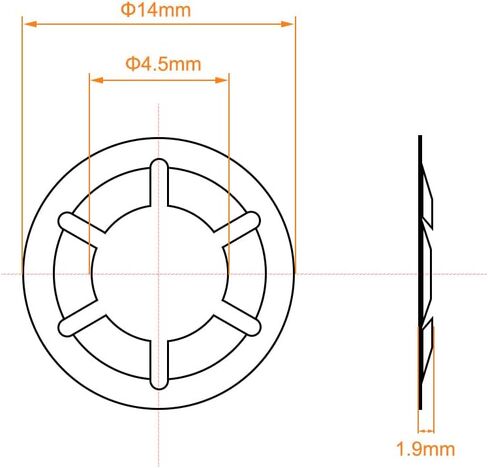 uxcell M6 Star Locking Washer 5.4mm I.D. 14mm O.D. Internal Tooth Lock Washers Push-On Locking Speed Clip 65Mn Black Oxide Finish 60pcs in Kuwait