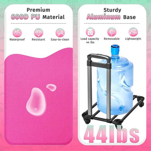 Airline Approved Pet Carrier with Wheels, Foldable Rolling Cat Dog Carrier with Wheels Telescopic Handle for Outdoor Vet Visits, Cat Carrier Travel Bag for Cat Dog Under 20 lbs, Pink in Kuwait