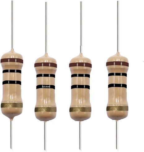 10 Ohm Carbon Film Single Fixed Resistor 1/2 W (0.5 Watts) 5% Tolerance,(10R, 10 ohm,10 Ω) Resistor (40 Pack) in Saudi Arabia