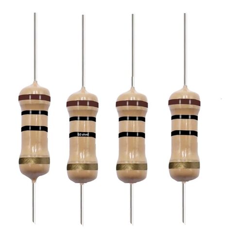 مقاومة ثابتة واحدة من فيلم الكربون 10 أوم 1/2 واط (0.5 واط) تسامح 5%، (10R، 10 أوم، 10 أوم) (40 حزمة) in Kuwait