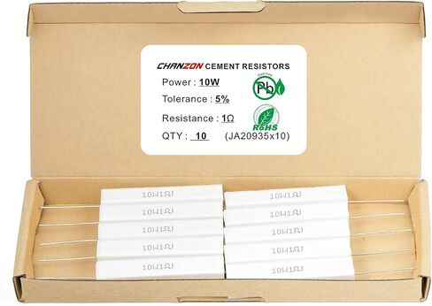 Chanzon 10 قطع 10 واط مقاوم أسمنتي سيراميكي 1 أوم ± 5% تسامح سلكي ملفوف تحريض 1R in Kuwait