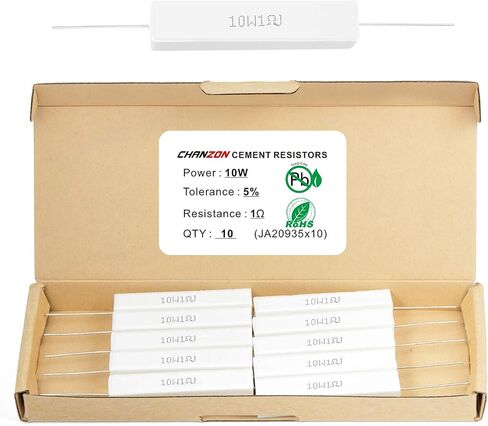 Chanzon 10 قطع 10 واط مقاوم أسمنتي سيراميكي 1 أوم ± 5% تسامح سلكي ملفوف تحريض 1R in Kuwait