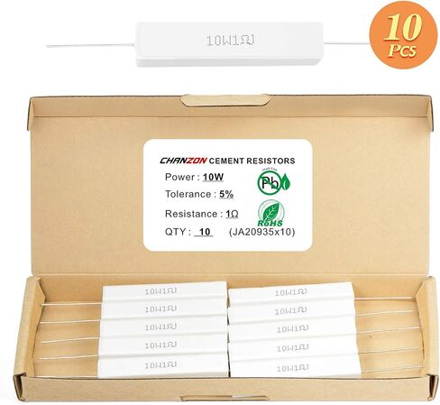 Chanzon 10 قطع 10 واط مقاوم أسمنتي سيراميكي 1 أوم ± 5% تسامح سلكي ملفوف تحريض 1R in Kuwait