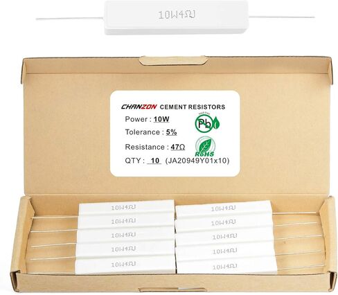 Chanzon 10 قطع 10 واط مقاوم أسمنتي سيراميكي 1 أوم ± 5% تسامح سلكي ملفوف تحريض 1R in Kuwait