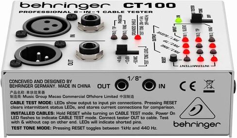 Behringer CT200 Microprocessor-Controlled 8-in-1 Cable Tester in Saudi Arabia