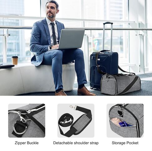Garment Bag Large Duffel Bag Suit Travel Bag for Travel，Weekend Travel Backpack,Travel Flight Bag with Shoes Pouch for Men Women in Saudi Arabia
