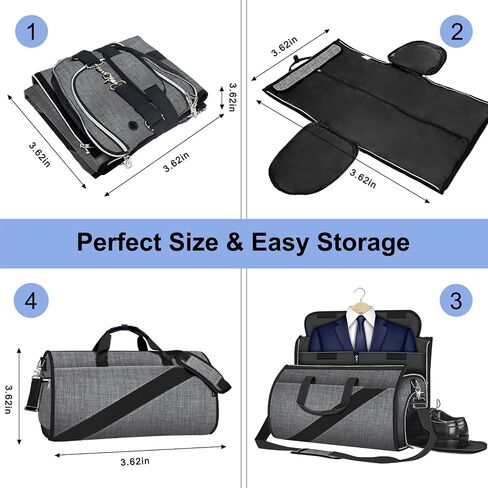 Garment Bag Large Duffel Bag Suit Travel Bag for Travel，Weekend Travel Backpack,Travel Flight Bag with Shoes Pouch for Men Women in Saudi Arabia