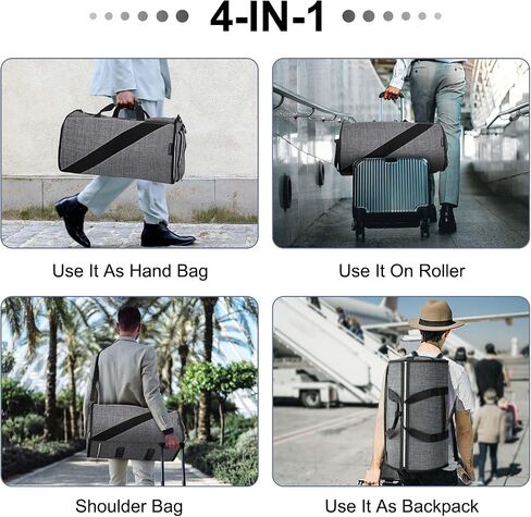 Garment Bag Large Duffel Bag Suit Travel Bag for Travel，Weekend Travel Backpack,Travel Flight Bag with Shoes Pouch for Men Women in Saudi Arabia
