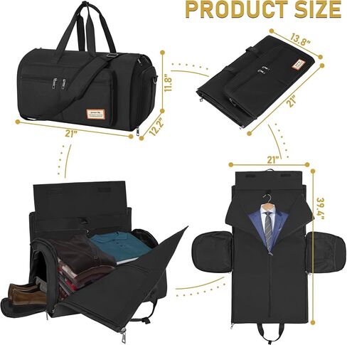 حمل على حقيبة الملابس 3 في 1 حقيبة واق من المطر 57L السفر فستان بتصميم بدلة الأحذية الناقل حقيبة التخزين للرجال النساء بين عشية وضحاها عطلة نهاية الأسبوع حقيبة سفر كبيرة in Kuwait