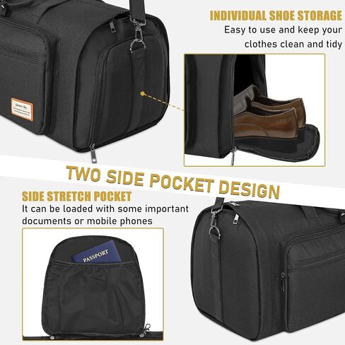 حمل على حقيبة الملابس 3 في 1 حقيبة واق من المطر 57L السفر فستان بتصميم بدلة الأحذية الناقل حقيبة التخزين للرجال النساء بين عشية وضحاها عطلة نهاية الأسبوع حقيبة سفر كبيرة in Kuwait