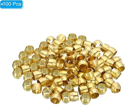 PATIKIL 1/4 بوصة أنبوب OD حلقات أكمام ضغط نحاسية، 100 حزمة من النحاس الطويق المناسب مجموعة متنوعة من تركيب ضغط النحاس لأنابيب غاز الماء الهواء in Saudi Arabia