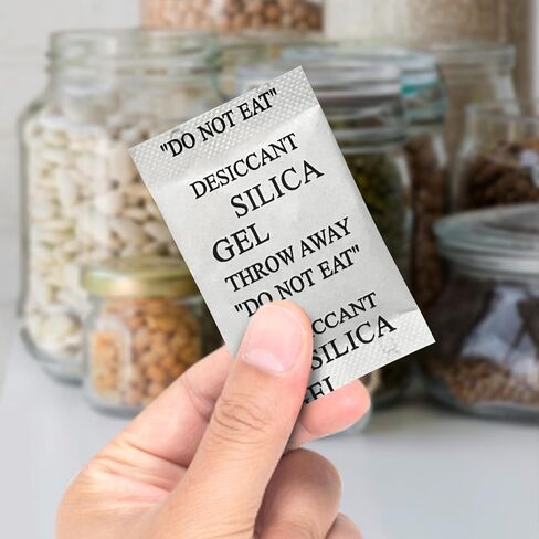 50Pcs 5 Gram Silica Gel Packets Desiccant Packs for Storage Moisture Absorbers Dehumidifier Packs Food Grade for Closet Bathroom Electronics Clothes Shoes Jewelry in Saudi Arabia