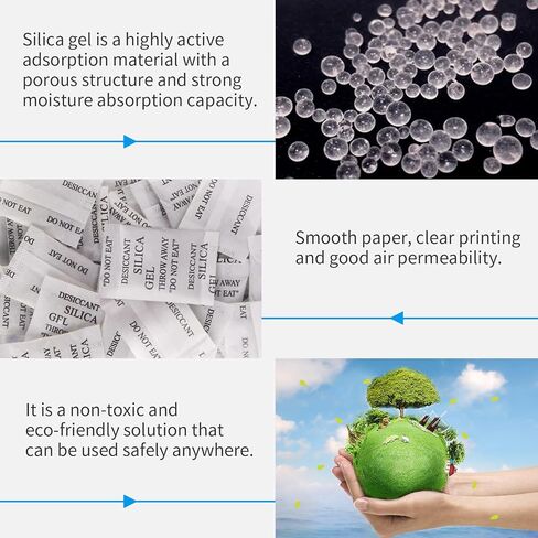 50Pcs 5 Gram Silica Gel Packets Desiccant Packs for Storage Moisture Absorbers Dehumidifier Packs Food Grade for Closet Bathroom Electronics Clothes Shoes Jewelry in Saudi Arabia
