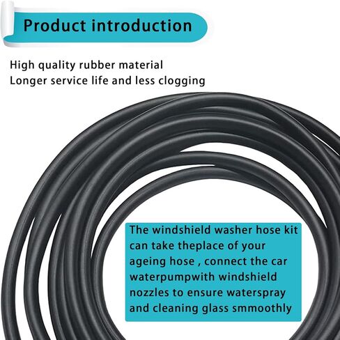 30 PCS Car Windshield Washer Kit, 13.12Ft Water Pump Nozzle Connection Hose with T-type/I-type/Y-type Connector, Multi-functional Replacement Accessories, Suitable for Most Car Models (Black) in Saudi Arabia