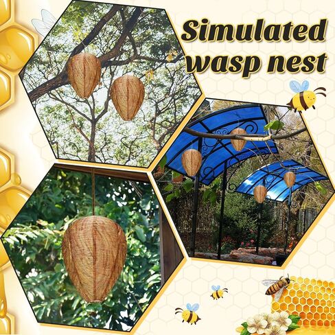 50 Pieces Wasp Nest Decoy Wasp Deterrent Bulk Yellow Fake Wasp Nest Wasp and Hornet Deterrent Hanging Wasp Nest Repellent for Outdoor Garden Yard Eaves in Saudi Arabia