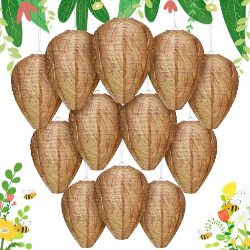 50 Pieces Wasp Nest Decoy Wasp Deterrent Bulk Yellow Fake Wasp Nest Wasp and Hornet Deterrent Hanging Wasp Nest Repellent for Outdoor Garden Yard Eaves in Saudi Arabia