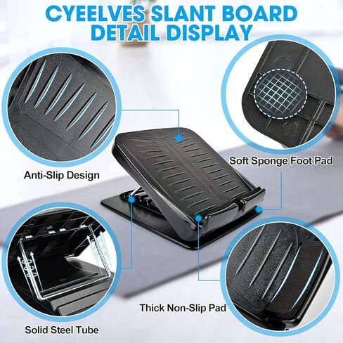 Slant Board Calf Stretcher, Slant Board for Calf Stretching Physical Therapy, Adjustable Slant Board for Squat Plantar Fasciitis, Foot Incline Board for Leg Stretch Ankle Exercise Training Equipment in Saudi Arabia