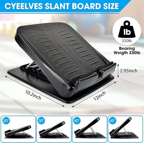 Slant Board Calf Stretcher, Slant Board for Calf Stretching Physical Therapy, Adjustable Slant Board for Squat Plantar Fasciitis, Foot Incline Board for Leg Stretch Ankle Exercise Training Equipment in Saudi Arabia