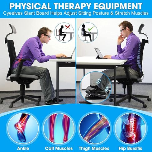 Slant Board Calf Stretcher, Slant Board for Calf Stretching Physical Therapy, Adjustable Slant Board for Squat Plantar Fasciitis, Foot Incline Board for Leg Stretch Ankle Exercise Training Equipment in Saudi Arabia