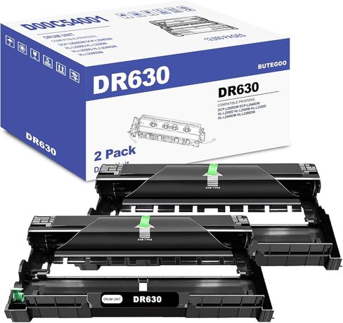 استبدال وحدة الطبل DR630 لطبل Brother DR630 DR 630 المتوافق مع طابعة DCP-L2520DW DCP-L2540DW HL-L2300D HL-L2305W HL-L2320D HL-L2340DW HL-L2380DW، (12,000 صفحة، عبوتان) in Kuwait