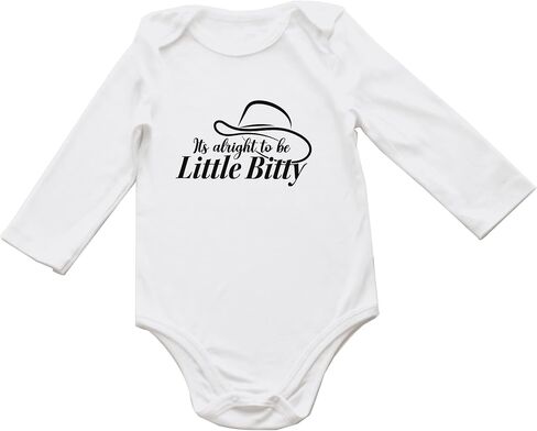 Baby Girl Boy It's Alright to be Little Bitty Romper Surprise Pregnancy Announcement Grandparents Bodysuit Jumpsuit (0-6 months, white-Long Sleeve Romper) in Saudi Arabia