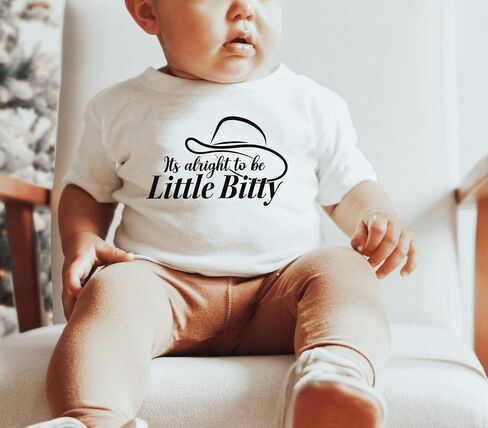 Baby Girl Boy It's Alright to be Little Bitty Romper Surprise Pregnancy Announcement Grandparents Bodysuit Jumpsuit (0-6 months, white-Long Sleeve Romper) in Saudi Arabia