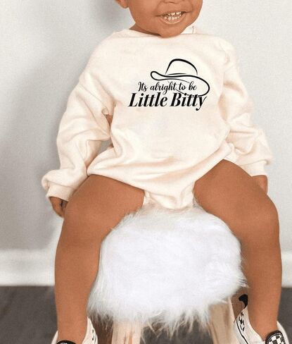 Baby Girl Boy It's Alright to be Little Bitty Romper Surprise Pregnancy Announcement Grandparents Bodysuit Jumpsuit (0-6 months, white-Long Sleeve Romper) in Saudi Arabia
